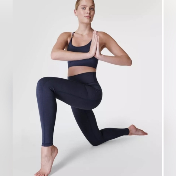 SWEATY BETTY The Super Sculpt 7/8 Yoga Leggings in Grey/Black SzSmall - Picture 2 of 8